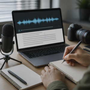 Audio transcription for journalists