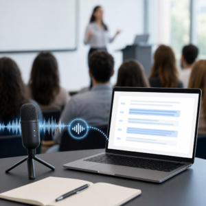 Audio transcription for lectures and training