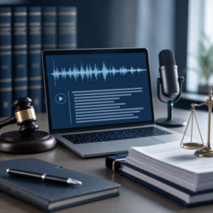 Audio transcription for legal and compliance records